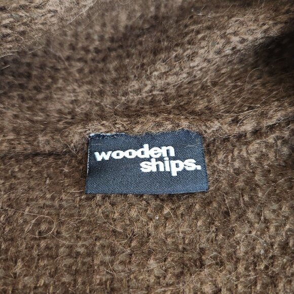 Wooden Ships Open Cardigan Shrug Sweater Women’s Size S/M Wool Mohair Brown - Picture 6 of 12